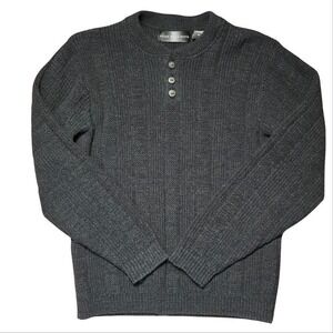 Boy's Cotton‎ Sweater Luxury Oscar De La Renta Pullover Cable Size M Dark Gray